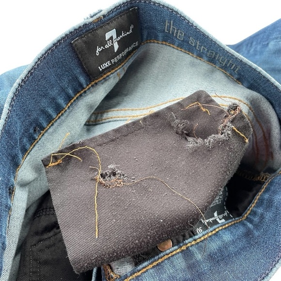 7 For All Mankind Luxe Performance ‘the straight’ Denim Jeans Men’s Size 30 - Picture 8 of 13